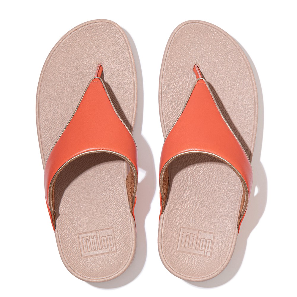 Fitflop Womens Sandals Coral Pink - Lulu Pop-binding Leather - 46URTWKAH